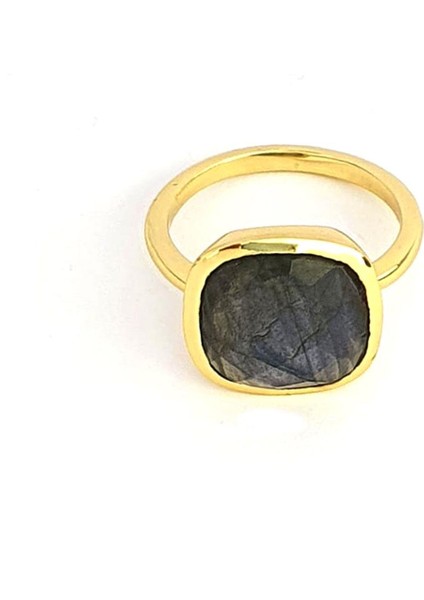 Labradorite Taşlı 925AYAR Gümüş Üzerine Altın Kaplama Doğal Taş Yüzük fiyatları