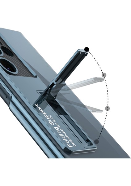 Samsung Galaxy S23 Kılıf Renkli Kenarlı Standlı Şeffaf Sert Kapak