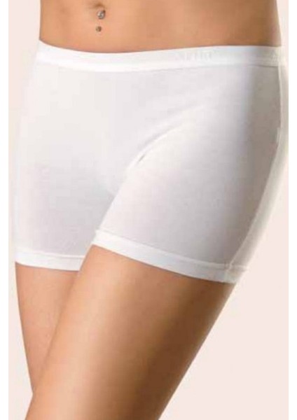 5 Adet, Likralı Kadın Boxer %92 Pamuk, %8 Elastan Beyaz