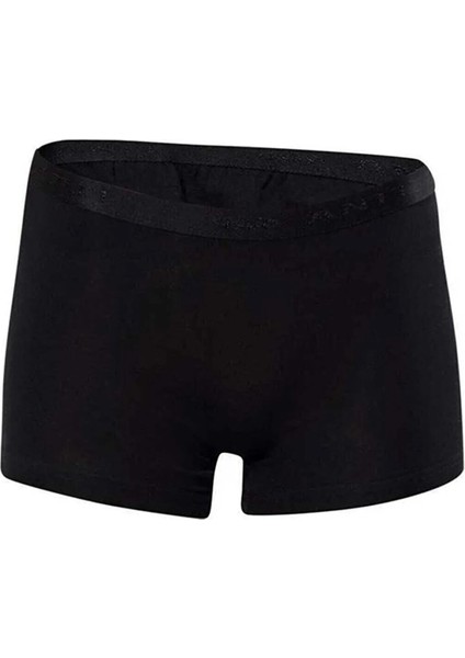 5 Adet, Likralı Kadın Boxer %92 Pamuk, %8 Elastan Siyah