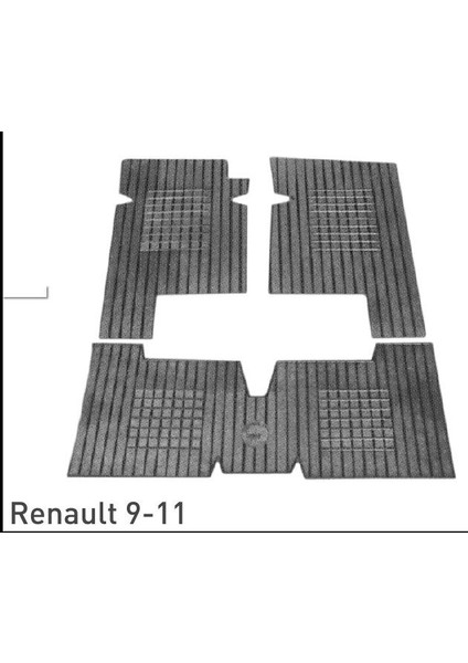 RBR111-DEKORATİF Kauçuk Paspas Renault R9-R11 Siyah