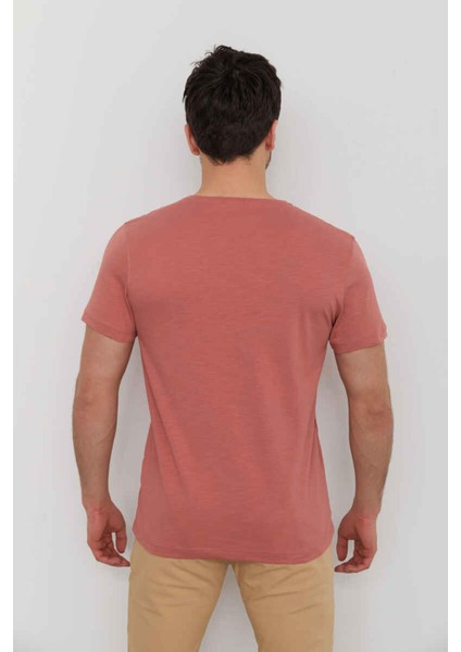 4601 Erkek Orta V Flamlı T-Shırt modelleri