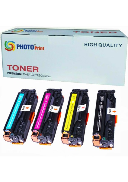 Hp CC530A / CF380A / CF410A / 305A Ithal 4 Renk Muadil Toner Seti Chipli 3.500 Sayfa
