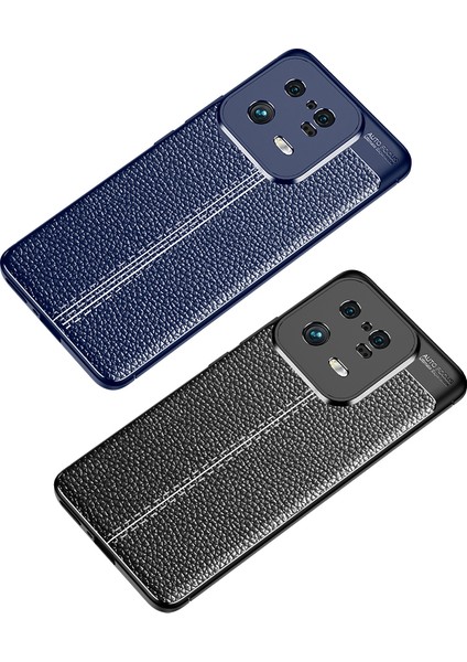 Xiaomi Mi 13 Pro Kılıf Deri Dokulu Kamera Korumalı Silikon