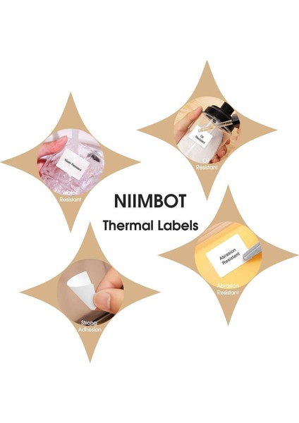 50X50MM Yuvarlak Beyaz Etiket B21/B1/B3S Için 150 Adet Yırtılmaz, Sudan ve Yağdan Etkilenmez fırsatları