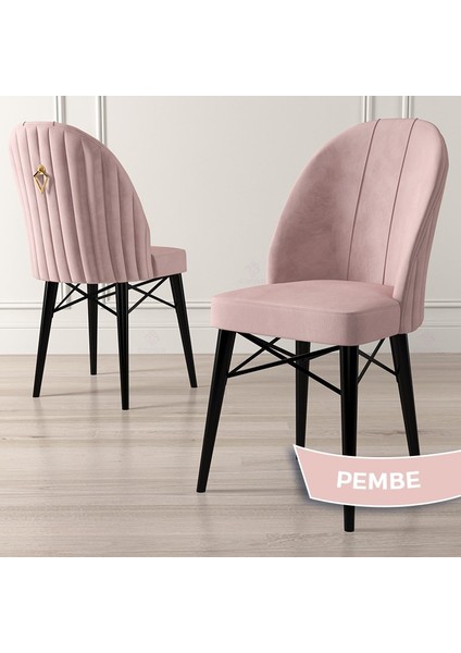 Concept Roz Serisi 80X132 Mdf Açılabilir Siyah Mermer Desen Mutfak Masa Takımı 6 Sandalye Gold Halkalı fırsatları