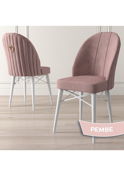 Concept Roz Serisi 80X132 Mdf Açılabilir Beyaz Mutfak Masası 4 Sandalye 1 Bench Gold Halkalı fırsatları