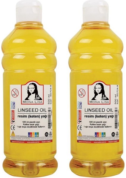 Keten Yağı 500 ml 2 Adet Resim Yağı Monalisa Rafine Bezir Yağı Yağlı Boya Incelticisi Yağlı Boya Yardımcı Malzemesi fiyatları