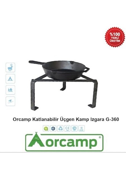 Orgaz Katlanabilir Üçgen Kamp Izgara G-360