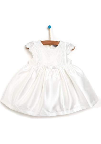 HelloBaby Basic Kız Bebek Dantel Detaylı Beyaz Abiye Elbise Kız Bebek