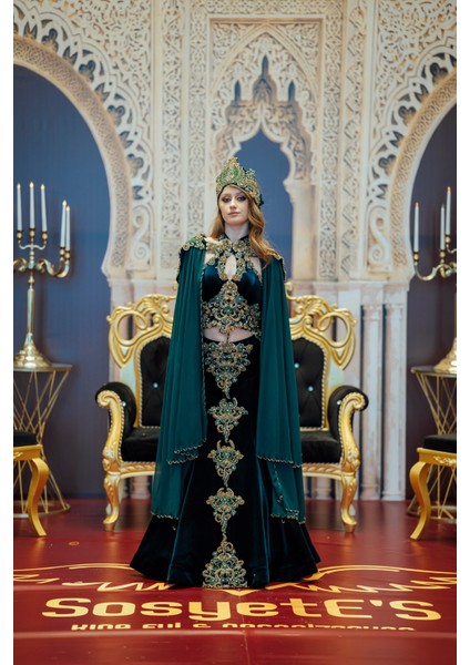 Yeşil Gold Balık Model Kaftan Ygb1