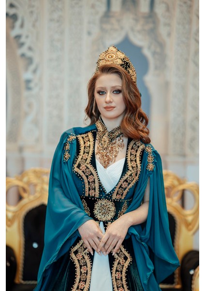 Yeşil Gold Kaftan Bindallı YŞL19