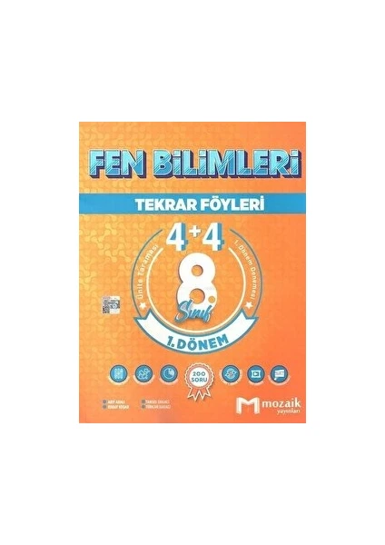 Mozaik Yayınları 8. Sınıf Fen Bilimleri 4 + 4 Tekrar Föyü Özel Baskı