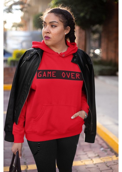 Game Over? - Baskılı Kapşonlu Cepli Sweatshirt fiyatları
