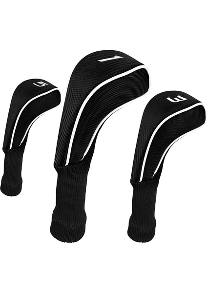 3pcs Golf Club Head 5 Fairway Woods Headcover Uzun Boyun Siyah Kapakları (Yurt Dışından)