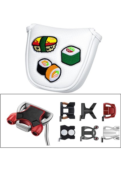 Golf Mallet Putter Head Cover Nakış Golf Kulübü Headcover Koruma 12CMX12.5CM Be(Yurt Dışından) modelleri
