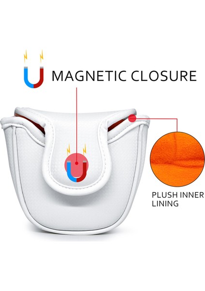 Golf Mallet Putter Head Cover Nakış Golf Kulübü Headcover Koruma 12CMX12.5CM Be(Yurt Dışından) fırsatları