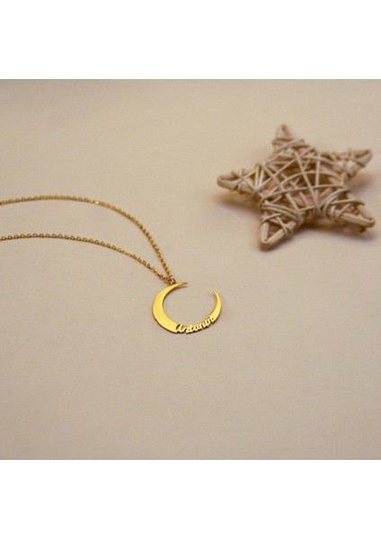 925 Ayar Gümüş Hilal Isim Kolye modelleri