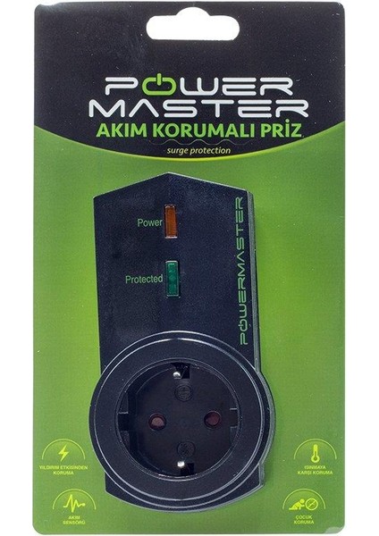 Power Master Powermaster PM-16621 Tekli Akım Korumalı Priz