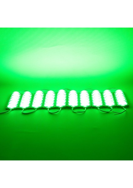 Modül LED 12V 4W Yeşil 3030 10 x 53.8mm IP65 260-280LM 180 Derece (20 Adet)