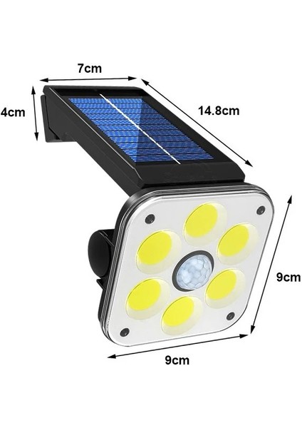 LF-1750A 54 Cob Ledli 3 Modlu Sensörlü Solar Indiksiyon Duvar Lambası modelleri