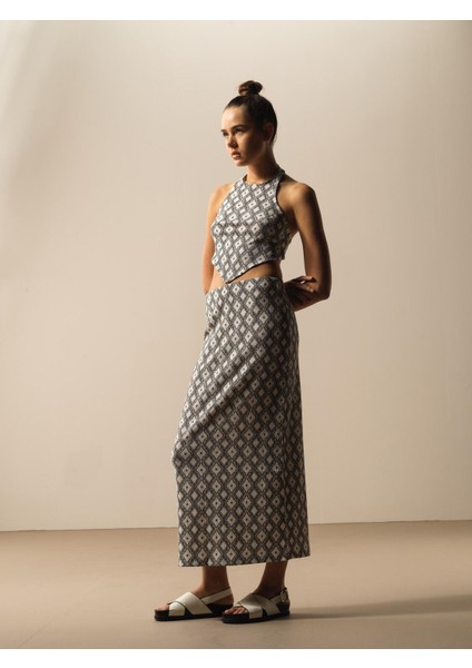 Regular Fit Desenli Etek
