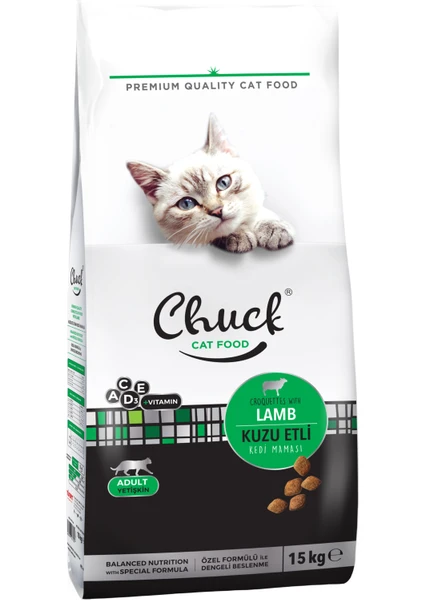 Kuru Mama - Chuck 15 kg Kedi - Kuzu Etli