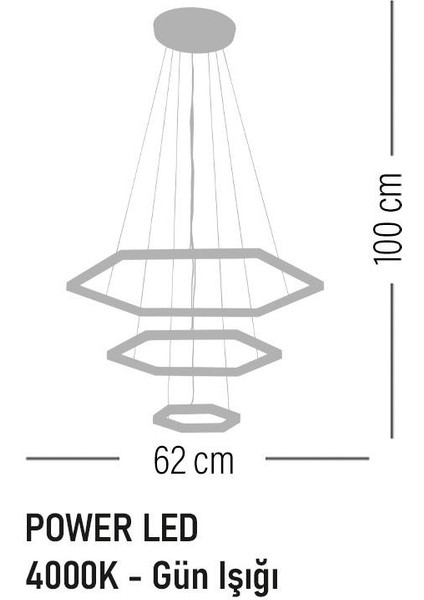 Lamore Home Dora Günışığı Ledli 3 Katlı Siyah Sarkıt Avize