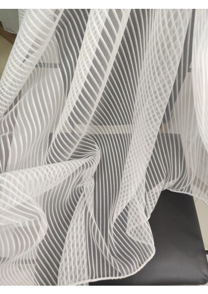 Yeni Model Akita Kalın Çizgili Etekleri Kurşunlu 1-3 Sık Pile Saçaklı Kruvaze Tül Perde fiyatları