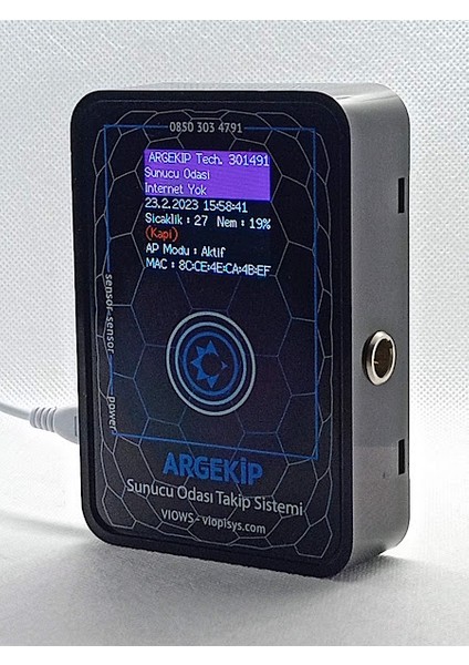 Sunucu Odası Erken Uyarı Sistemli Sıcaklık ve Nem Takip Cihazı Datalogger(Kapı Sensörlü Role Çıkışlı)
