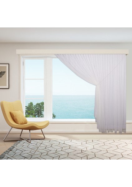 Tek Kanat Gerçek Kalın Zincir Desem Etekleri Kurşunlu 1-3 Sık Pile Kruvaze Tül Perde