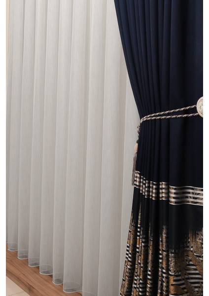 Tek Kanat Gerçek Kalın Zincir Desem Etekleri Kurşunlu 1-3 Sık Pile Kruvaze Tül Perde modelleri