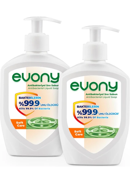 Evony Antibakteriyel Sıvı Sabun Soft Care 300ml 2 Adet