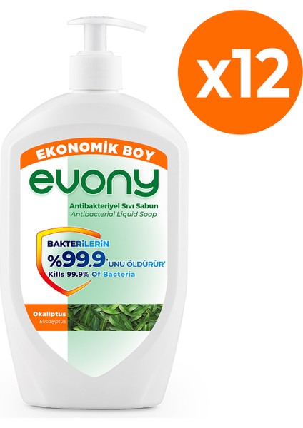 Evony  Sıvı Sabun Okaliptus 700ml 12 Adet (1 koli)