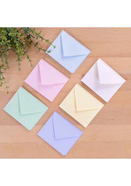 Minik zarf seti, 7x9 cm 30 adet (Açık Sarı-Su Yeşili-Açık Mavi-Krem-Lila-Açık Pembe)