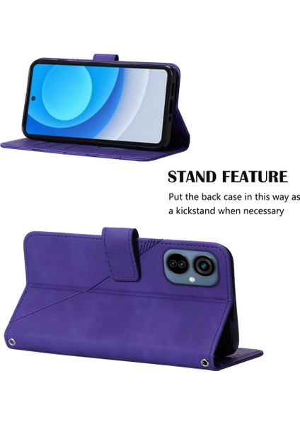 Camon 19 Neo Için Kabartmalı Pu Deri Stand Cüzdan Telefon Kılıfı - Mor (Yurt Dışından) fiyatları