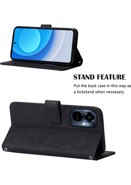Camon 19 Pro 5g Için Kabartmalı Pu Deri Stand Cüzdan Telefon Kılıfı - Siyah (Yurt Dışından) fiyatları