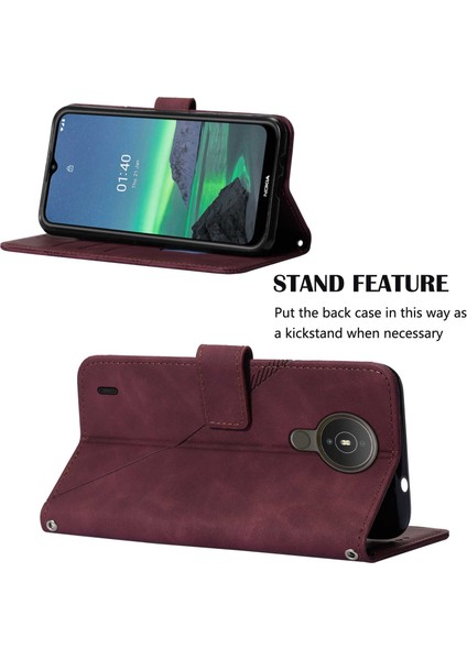 1.4 Için Kabartmalı Pu Deri Stand Cüzdan Telefon Kılıfı - Kırmızı (Yurt Dışından)