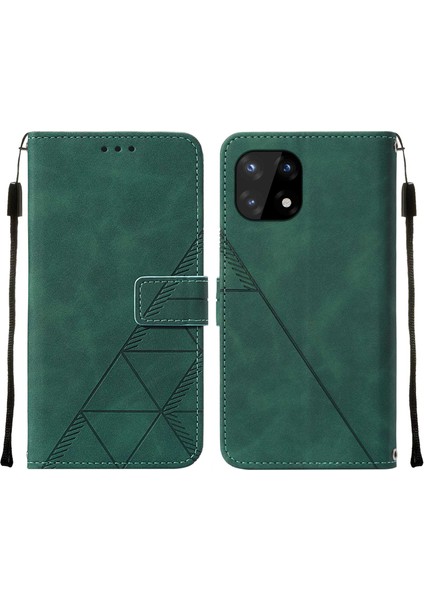 10 Pro Için Kabartmalı Pu Deri Stand Cüzdan Telefon Kılıfı - Yeşil (Yurt Dışından)