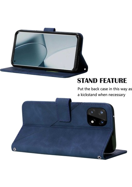 10 Pro Için Kabartmalı Pu Deri Stand Cüzdan Telefon Kılıfı - Mavi (Yurt Dışından)