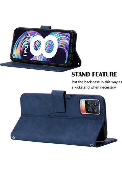 8 / 8 Pro Için Kabartmalı Pu Deri Stand Cüzdan Telefon Kılıfı - Mavi (Yurt Dışından) fiyatları