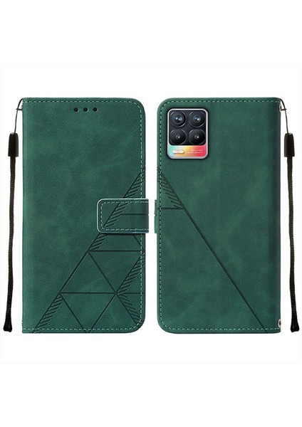 8 / 8 Pro Için Kabartmalı Pu Deri Stand Cüzdan Telefon Kılıfı - Yeşil (Yurt Dışından)