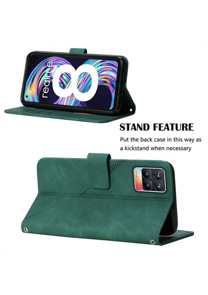 8 / 8 Pro Için Kabartmalı Pu Deri Stand Cüzdan Telefon Kılıfı - Yeşil (Yurt Dışından) fiyatları