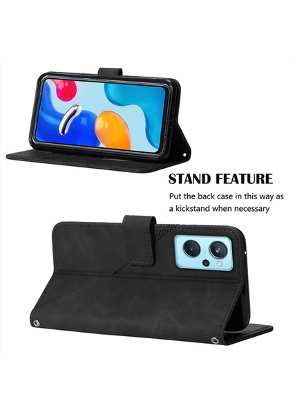 A36 / A76 / 9i Için Kabartmalı Pu Deri Stand Cüzdan Telefon Kılıfı - Siyah (Yurt Dışından)