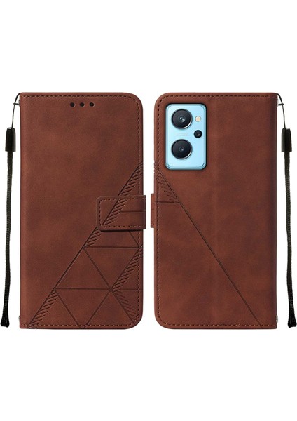 A36 / A76 / 9i Için Kabartmalı Pu Deri Stand Cüzdan Telefon Kılıfı - Kahverengi (Yurt Dışından)
