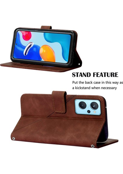 A36 / A76 / 9i Için Kabartmalı Pu Deri Stand Cüzdan Telefon Kılıfı - Kahverengi (Yurt Dışından)