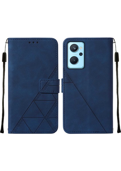 A36 / A76 / 9i Için Kabartmalı Pu Deri Stand Cüzdan Telefon Kılıfı - Mavi (Yurt Dışından)