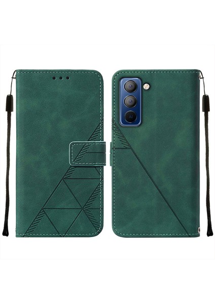 Pop 5p Için Kabartmalı Pu Deri Stand Cüzdan Telefon Kılıfı - Yeşil (Yurt Dışından)
