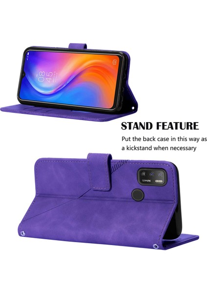 Spark 5 Air / Spark 6 Air Için Kabartmalı Pu Deri Stand Cüzdan Telefon Kılıfı - Mor (Yurt Dışından) fiyatları