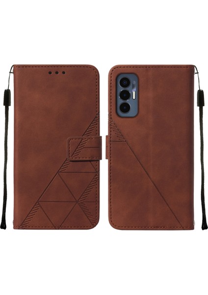 Pova 3 / Le7 Için Kabartmalı Pu Deri Stand Cüzdan Telefon Kılıfı - Kahverengi (Yurt Dışından) fiyatları